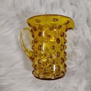 VTG MCM Kanawha Amber Hobnail Creamer Pitcher